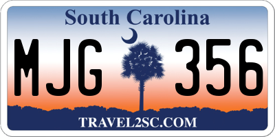 SC license plate MJG356