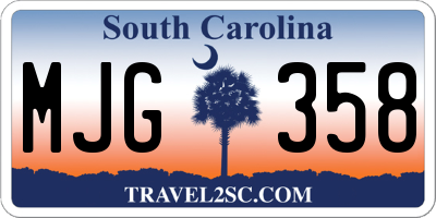 SC license plate MJG358
