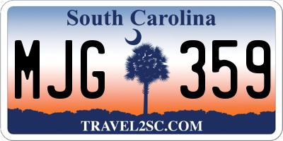SC license plate MJG359
