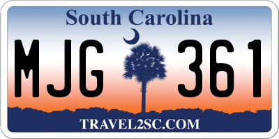 SC license plate MJG361