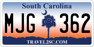 SC license plate MJG362