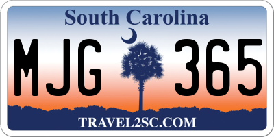SC license plate MJG365