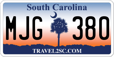SC license plate MJG380