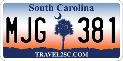 SC license plate MJG381