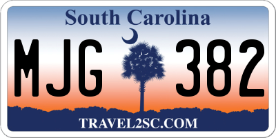 SC license plate MJG382