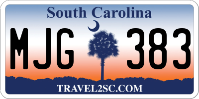 SC license plate MJG383