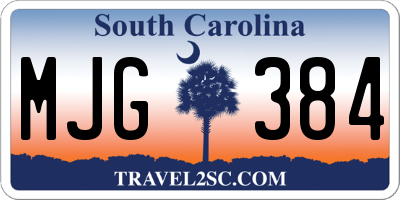 SC license plate MJG384