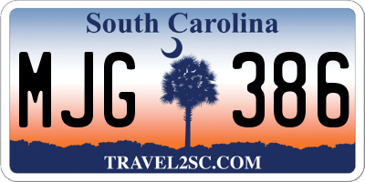 SC license plate MJG386