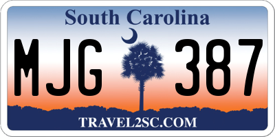 SC license plate MJG387