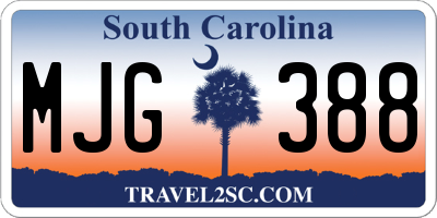 SC license plate MJG388