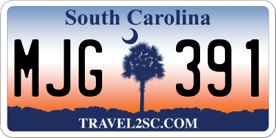 SC license plate MJG391