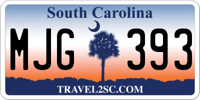 SC license plate MJG393