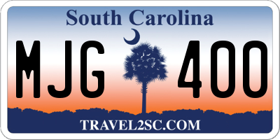 SC license plate MJG400