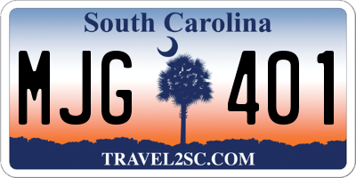 SC license plate MJG401