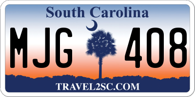 SC license plate MJG408