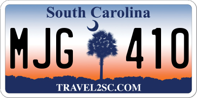 SC license plate MJG410