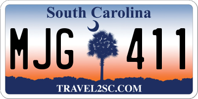 SC license plate MJG411