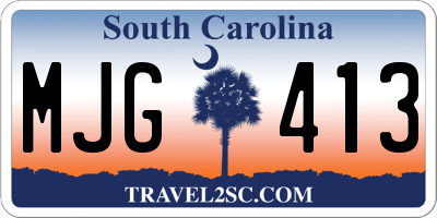SC license plate MJG413