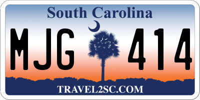 SC license plate MJG414