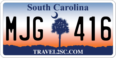 SC license plate MJG416