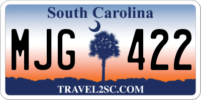 SC license plate MJG422