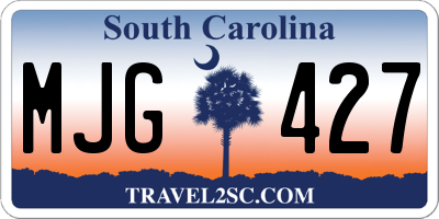 SC license plate MJG427