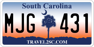 SC license plate MJG431