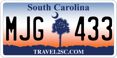 SC license plate MJG433