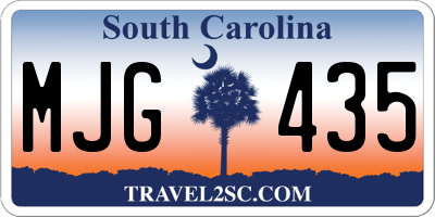SC license plate MJG435
