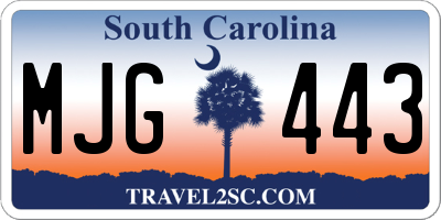 SC license plate MJG443