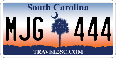 SC license plate MJG444