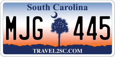 SC license plate MJG445