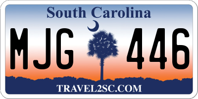 SC license plate MJG446
