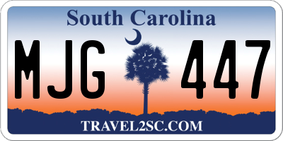 SC license plate MJG447