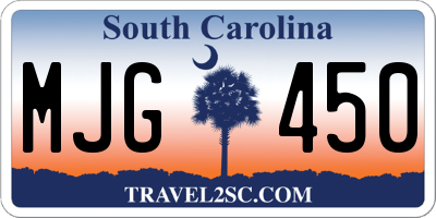 SC license plate MJG450
