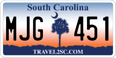 SC license plate MJG451