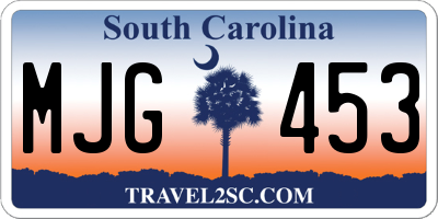 SC license plate MJG453