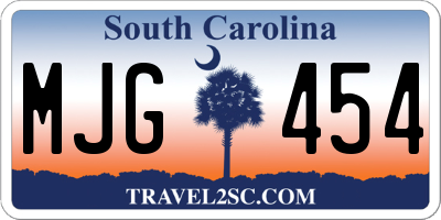 SC license plate MJG454