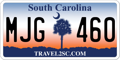 SC license plate MJG460