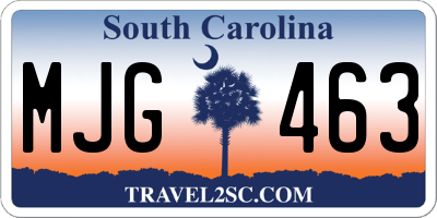 SC license plate MJG463