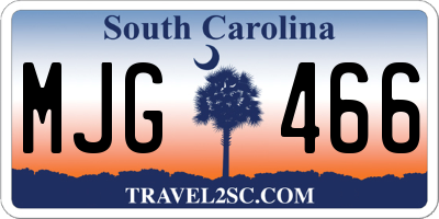 SC license plate MJG466
