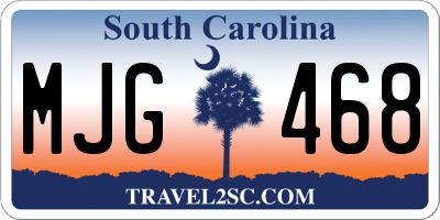 SC license plate MJG468