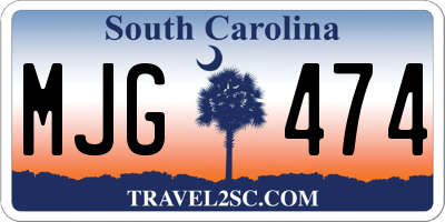 SC license plate MJG474
