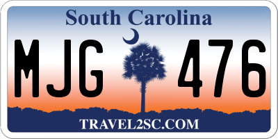 SC license plate MJG476