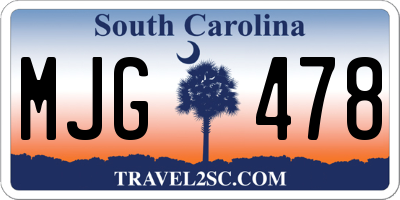 SC license plate MJG478