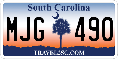 SC license plate MJG490