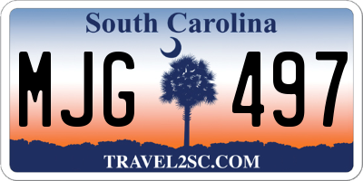 SC license plate MJG497