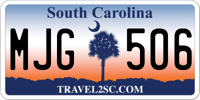 SC license plate MJG506