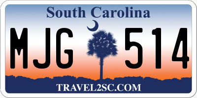 SC license plate MJG514