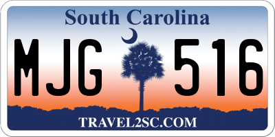 SC license plate MJG516